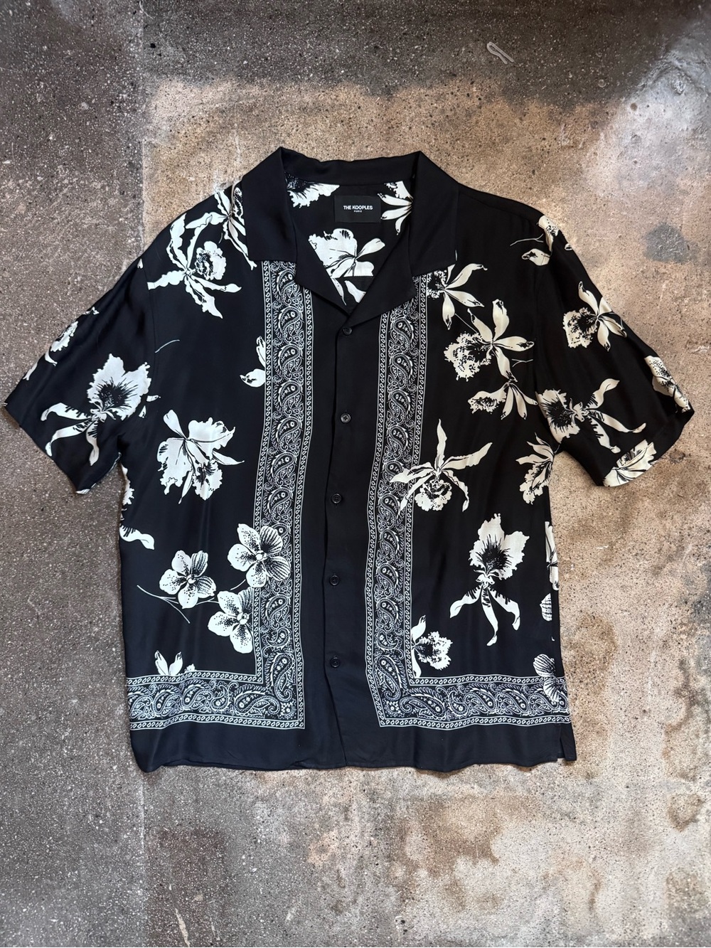 The Kooples Bandana Floral Print Short-Sleeve Button-Up Shirt
